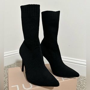 JustFab black stiletto ankle boots / booties size 7.5